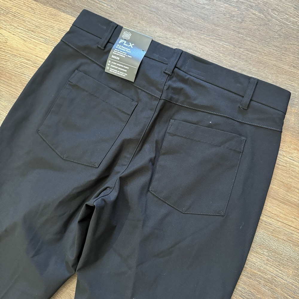 NWT FLX Premium 5 Pocket Pant‎ Black Men's Sz 30x30 Performance 4 Way Stretch
